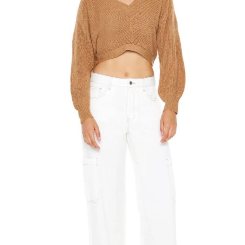 Open-Back Cropped Sweater - Size Small - Picture 4 of 7
